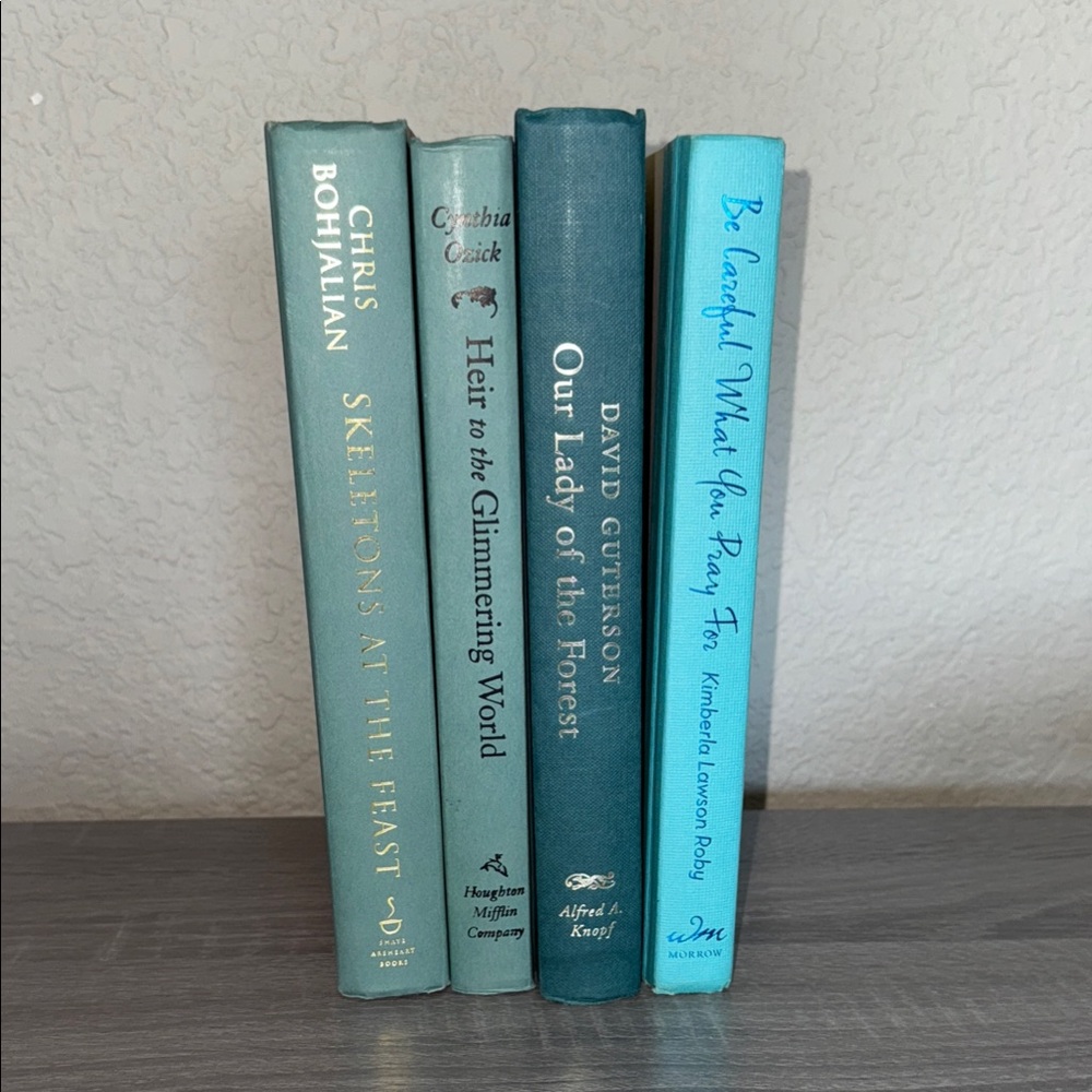 Set of Four Teal & Aqua Hardcover Books
